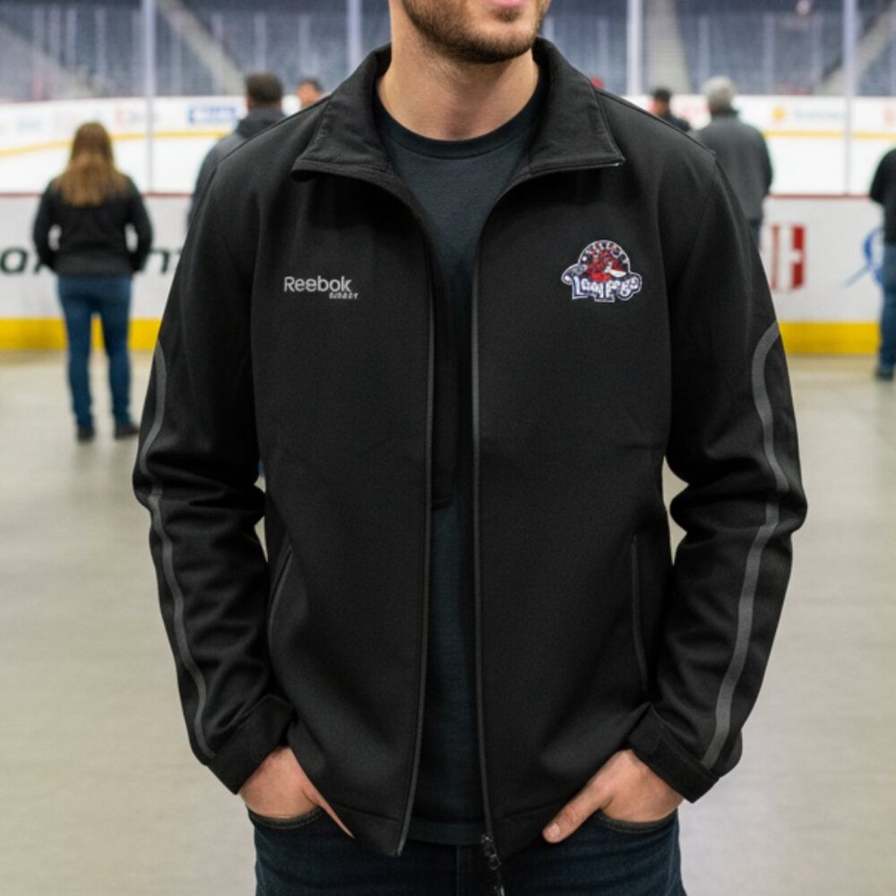 Rockford IceHogs Softshell Jacket‎ Men’s XL Black Full Zip AHL Reebok Hockey
